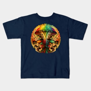 Mushroom Tribal Rainbow Kids T-Shirt